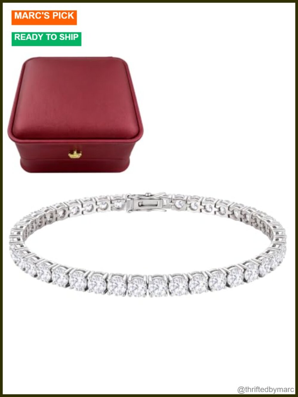 14K Gold-Plated Tennis Bracelet with Cubic Zirconia Bezel Set 7.5"